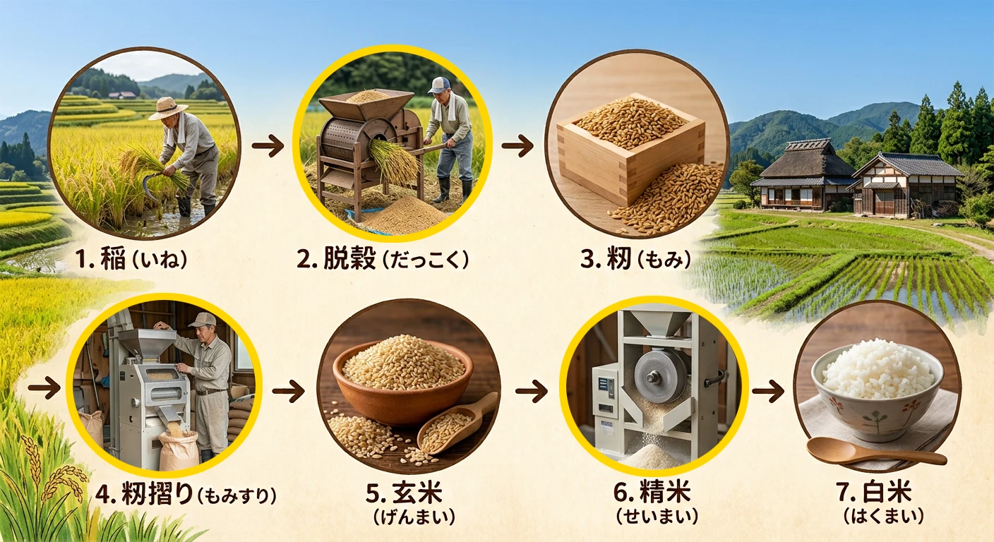お米が食卓に届くまで