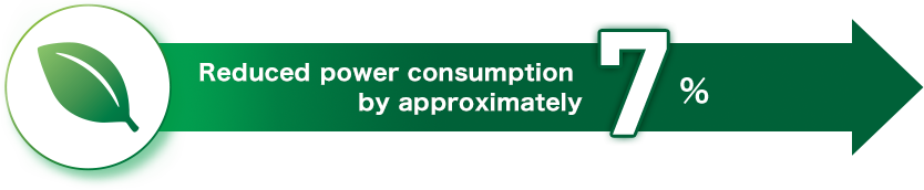 Reduced power consumption by approximately 7%