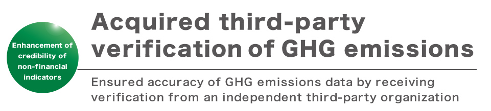 Acquired third-party verification of GHG emissions