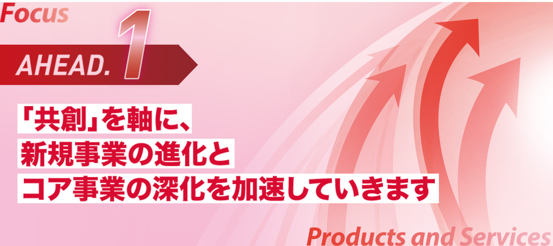 Focus AHEAD.1 「共創」を軸に、新規事業の進化とコア事業の深化を加速していきます